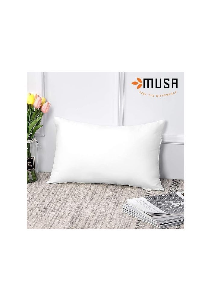 MUSA MUSA وسائد ميوس ميوس - عبوة من 4 حشوات وسائد ناعمة (40x60 سم، أبيض) - Image 4