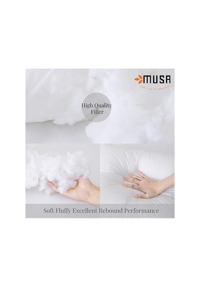 MUSA MUSA وسائد ميوس ميوس - عبوة من 4 حشوات وسائد ناعمة (40x60 سم، أبيض) - Image 5