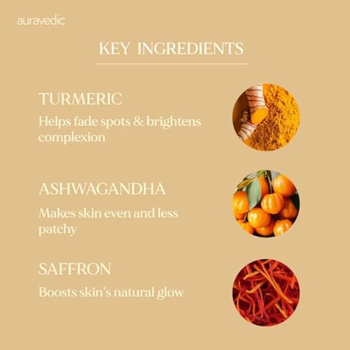 Auravedic Skin Oil for Radiant Skin | Face Massage Oil with Turmeric, Saffron & Ashwagandha | Suits Oily, Dry & All Skin Types | Organic & Natural | 3.38 Fl Oz (100ml) - Image 4