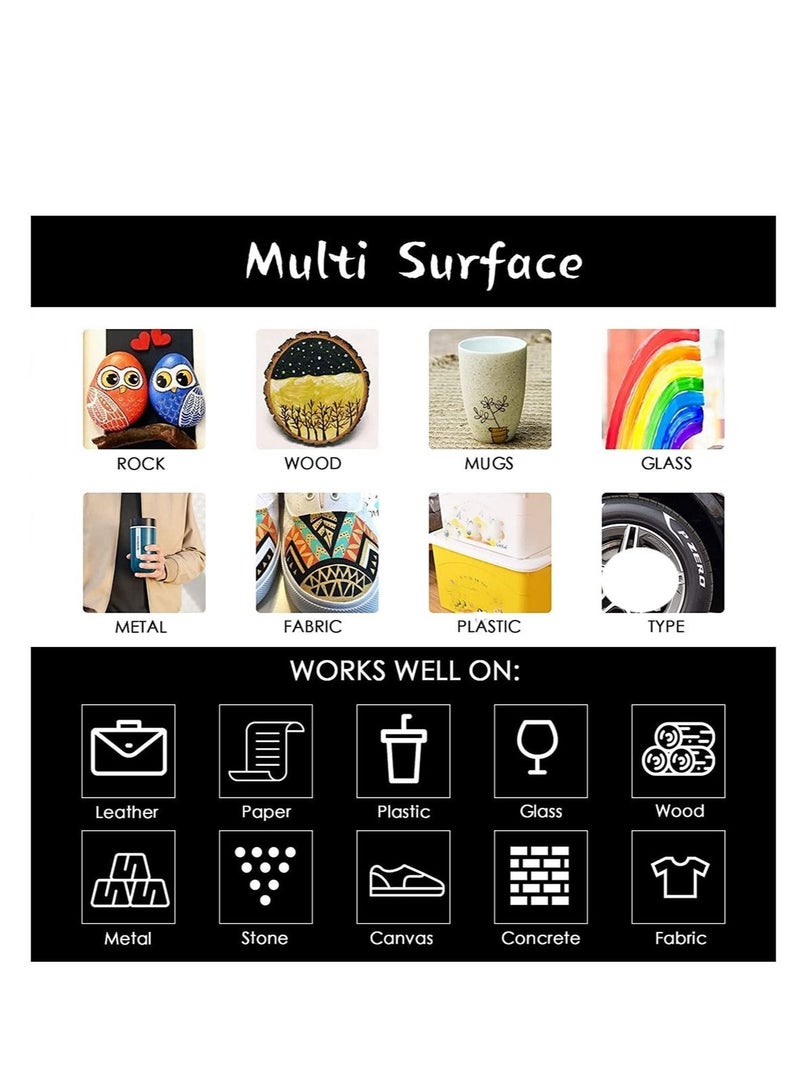 Captaintech Metallic Markers Pens Gold Silver Acrylic Markers Set Waterproof Resin Epoxy Paint Pens for Paper Painting Scrapbooking Crafts Card Making Ceramics Photo Album Ceramic Glass DIY Craft Painting 12PCS - Image 5