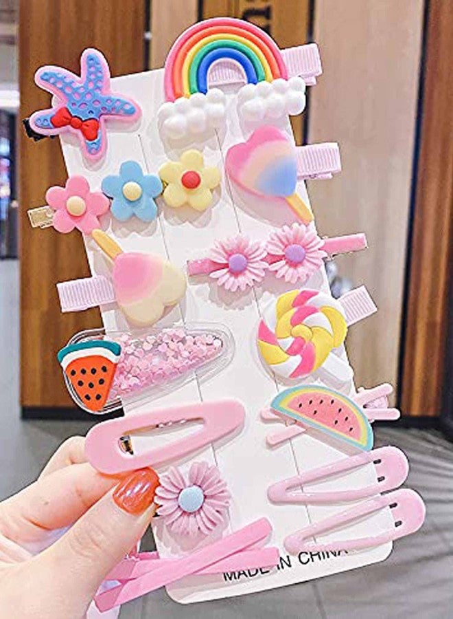 VIRTUAL WORLD 14 Pcs Multi Unicorn Ice Cream Hair Clips Set Baby Hairpin For Kids Girls Toddler Barrettes Hair Accessories assorted color - Image 4