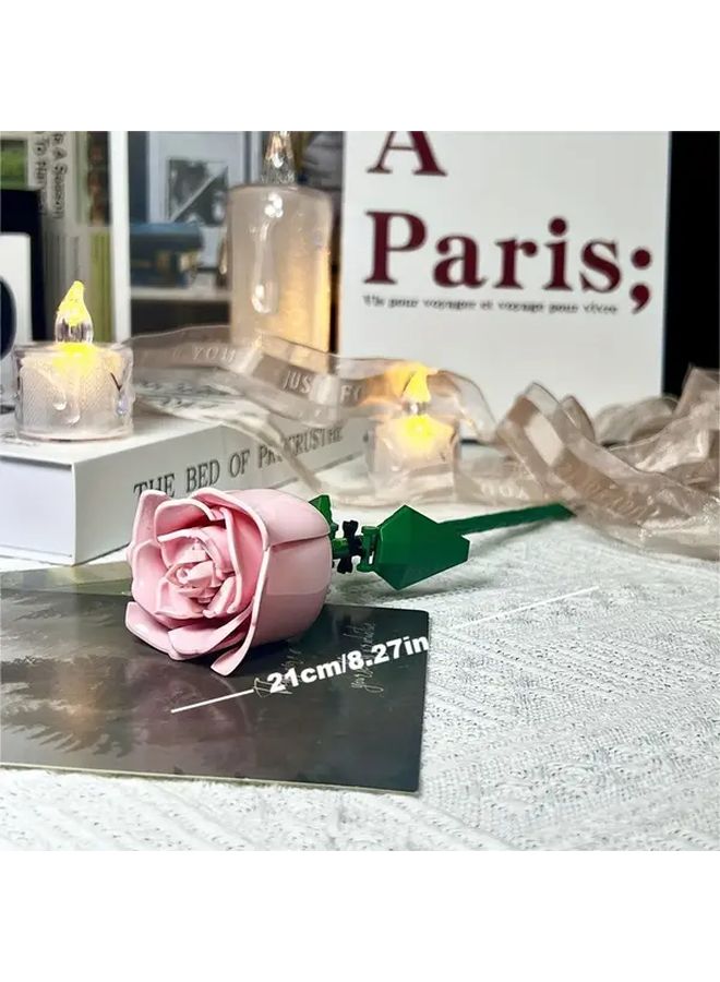 Pink Building Blocks Immortal Flower Festival Gift - Image 1