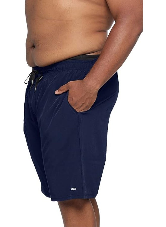 HOdo Mens Big and Tall Swim Trunks 11 inch with Mesh Liner Bathing Suits Swim Shorts for Men Plus Size 2X-7X Navy 3XL - Image 1