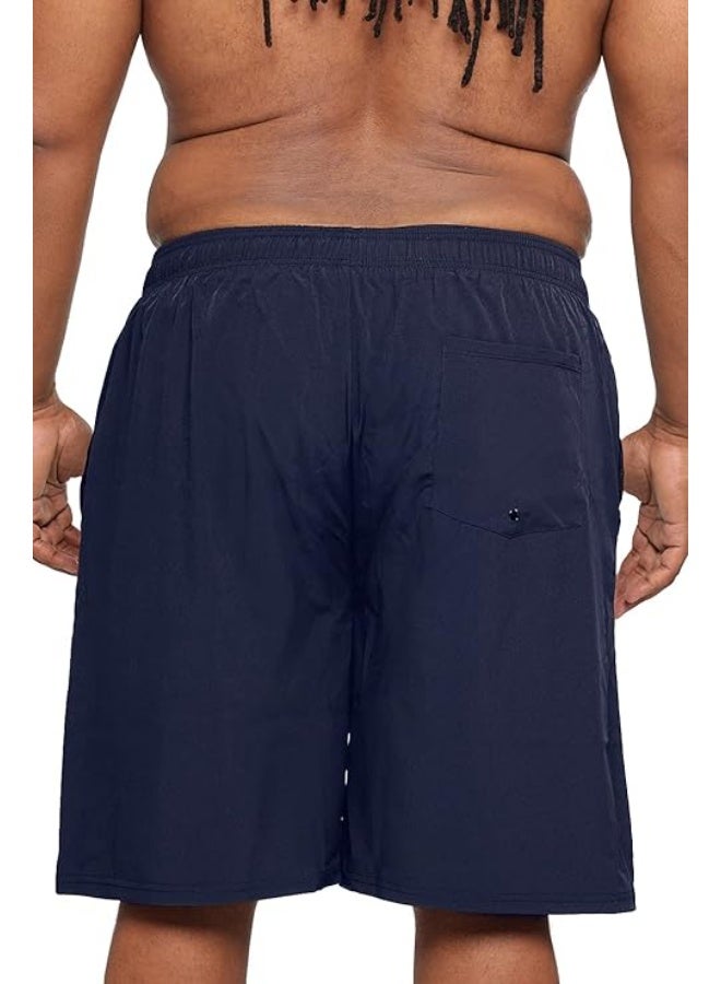 HOdo Mens Big and Tall Swim Trunks 11 inch with Mesh Liner Bathing Suits Swim Shorts for Men Plus Size 2X-7X Navy 3XL - Image 2