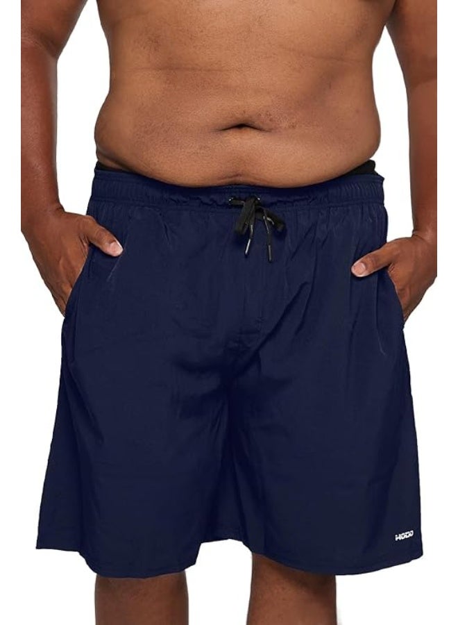 HOdo Mens Big and Tall Swim Trunks 11 inch with Mesh Liner Bathing Suits Swim Shorts for Men Plus Size 2X-7X Navy 3XL - Image 4