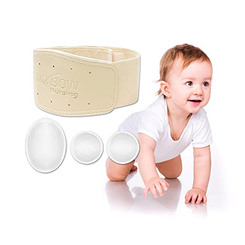 Mybow Umbilical Hernia Belt Baby Belly Button Band Newborn Cover Infant Tummy Wrap Umbilical Cord Belt Baby Support Truss Child Adjustable Belly Band Abdominal Navel Relief (Medium) - Image 1
