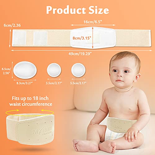 Mybow Umbilical Hernia Belt Baby Belly Button Band Newborn Cover Infant Tummy Wrap Umbilical Cord Belt Baby Support Truss Child Adjustable Belly Band Abdominal Navel Relief (Medium) - Image 5