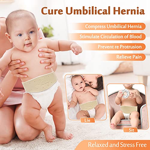 Mybow Umbilical Hernia Belt Baby Belly Button Band Newborn Cover Infant Tummy Wrap Umbilical Cord Belt Baby Support Truss Child Adjustable Belly Band Abdominal Navel Relief (Medium) - Image 2