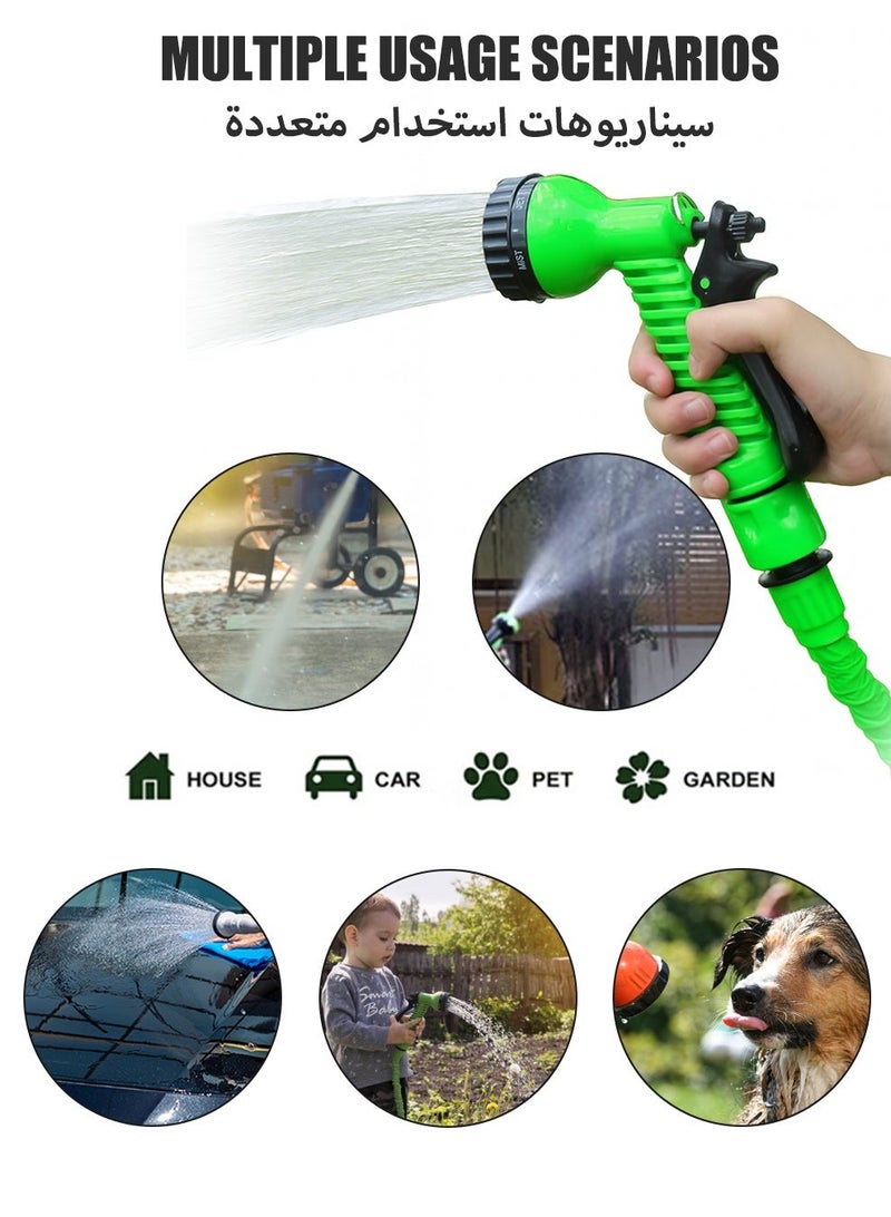 10M Garden Water Hose with Wall Holder & 7-Function Spray Nozzle, High Pressure 3/8" Reinforced Hose for Gardening & Car Wash - Image 5