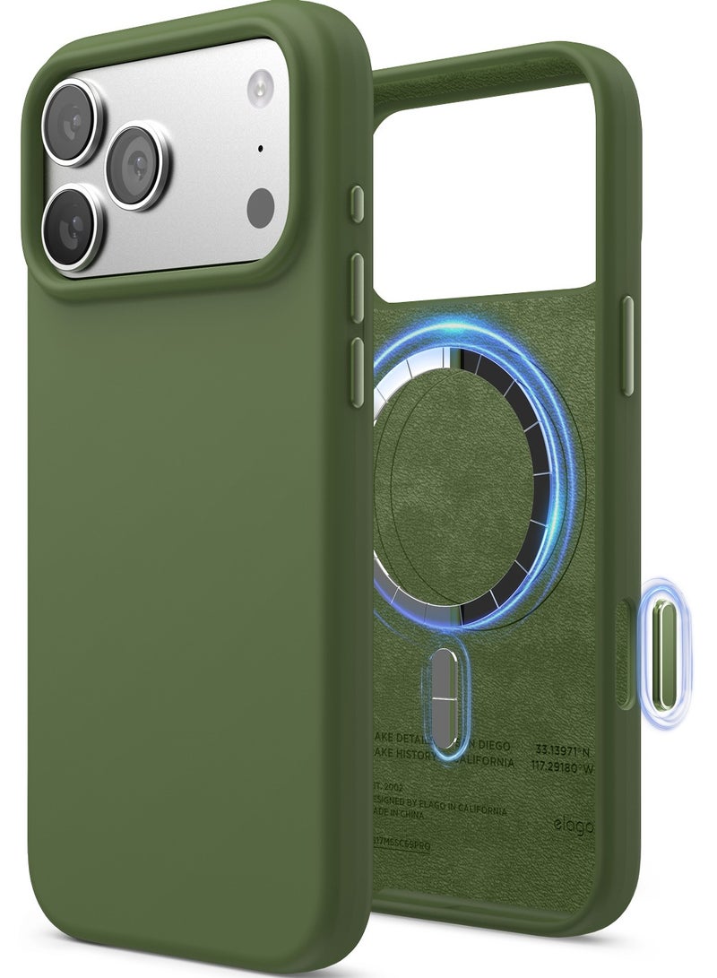 Elago Magnetic Liquid Silicone for iPhone 17 Pro MAX case cover [Camera Control Button Cover] compatible with MagSafe Shockproof - Cedar Green - Image 1