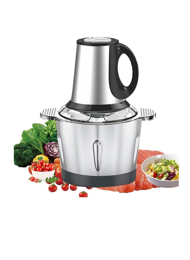 ECVV ECVV Food Chopper Meat Mincer 2L 500W Electric Meat Grinder Blender Mincer Mixer Meat Chopper Stainless Steel Electric Chopper Automatic Food Processor Machine  - Image 1