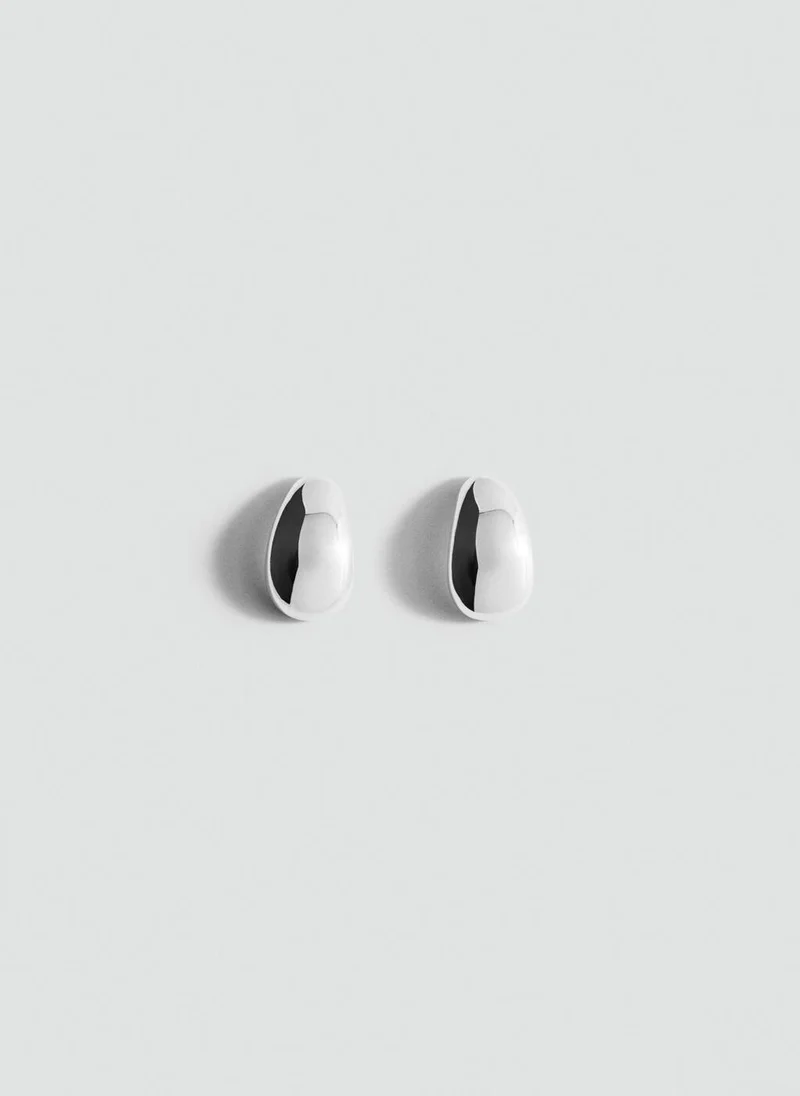 MANGO Oval volume earrings
