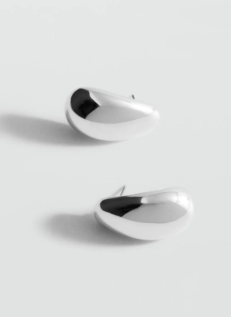 MANGO Oval volume earrings