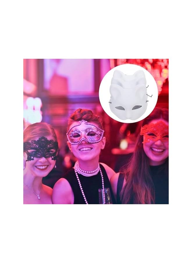 The Bros 3pcs Blank Diy Fox Masks Unfinished Masquerade Masks for Women Craft Blanks for Parties Comfortable Material for Carnival and Halloween Decorations  - Image 2