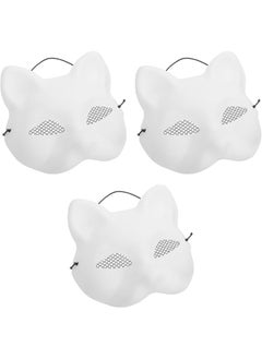 The Bros 3pcs Blank Diy Fox Masks Unfinished Masquerade Masks for Women Craft Blanks for Parties Comfortable Material for Carnival and Halloween Decorations  - Image 1