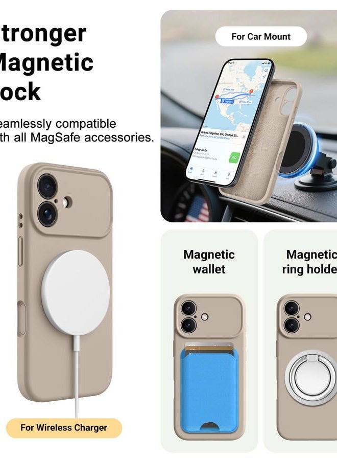 OTOFLY Magnetic for iPhone 17 Case,Compatible with Magsafe,Classic Liquid Silicone Mobile Phone Case,Integrated Camera Control Button,Anti-Scratch Microfiber Lining,Light Coffee Brown - Image 5