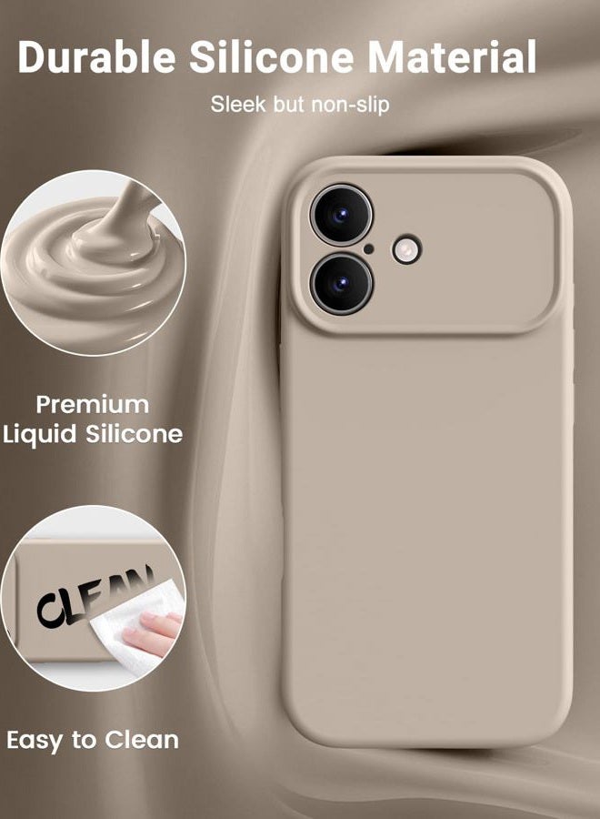 OTOFLY Magnetic for iPhone 17 Case,Compatible with Magsafe,Classic Liquid Silicone Mobile Phone Case,Integrated Camera Control Button,Anti-Scratch Microfiber Lining,Light Coffee Brown - Image 2