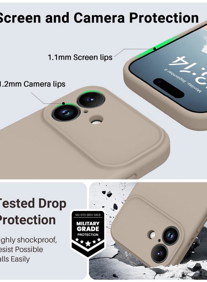 OTOFLY Magnetic for iPhone 17 Case,Compatible with Magsafe,Classic Liquid Silicone Mobile Phone Case,Integrated Camera Control Button,Anti-Scratch Microfiber Lining,Light Coffee Brown - Image 4