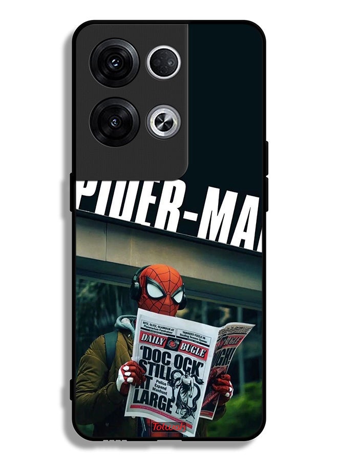 Tolwak Oppo Reno8 Pro Plus 5G Protective Case Cover Spiderman Reading Newspaper - Image 2