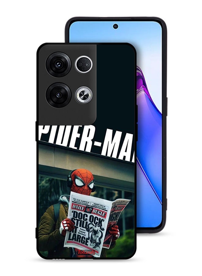 Tolwak Oppo Reno8 Pro Plus 5G Protective Case Cover Spiderman Reading Newspaper - Image 1