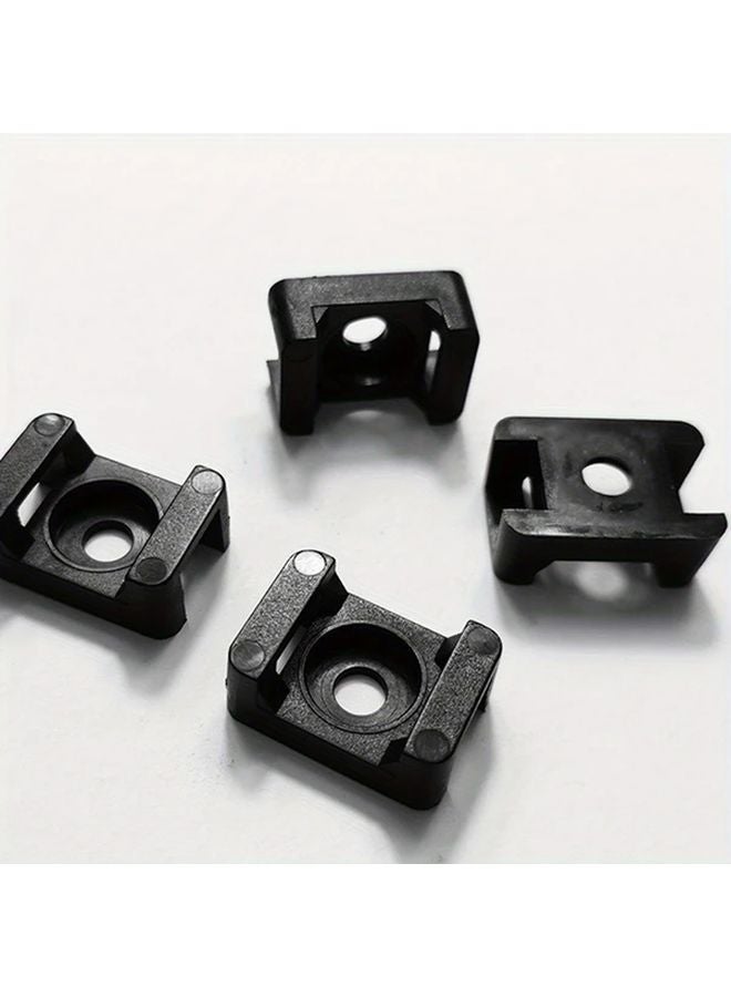 100pcs Black Saddle Type Cable Ties Installation Base Wire Holder 52mm Hole Width - Image 4