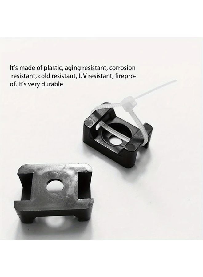 100pcs Black Saddle Type Cable Ties Installation Base Wire Holder 52mm Hole Width - Image 5