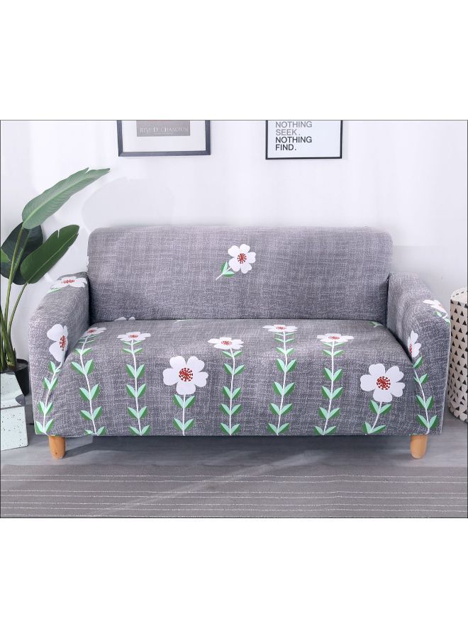 نيبمينينت غطاء أريكة منزلق بنقشة زهور أنيقة رمادي - Image 1