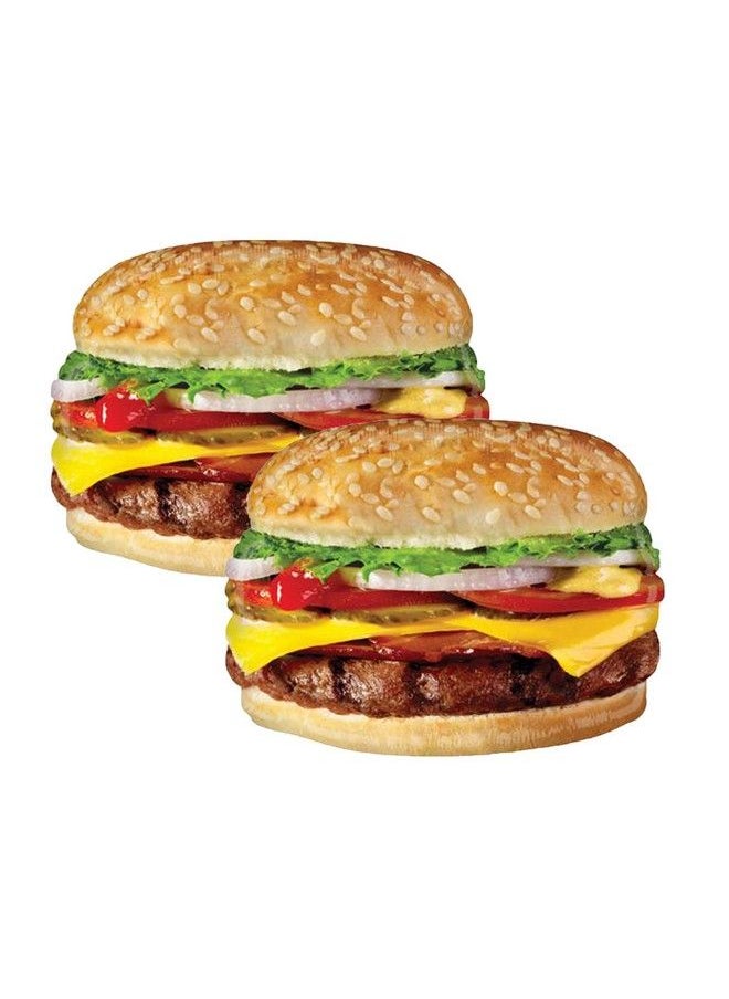 Artisan Owl Set Of 2 Jumbo 31" Realistic Cheeseburger Party Balloons  - Image 2