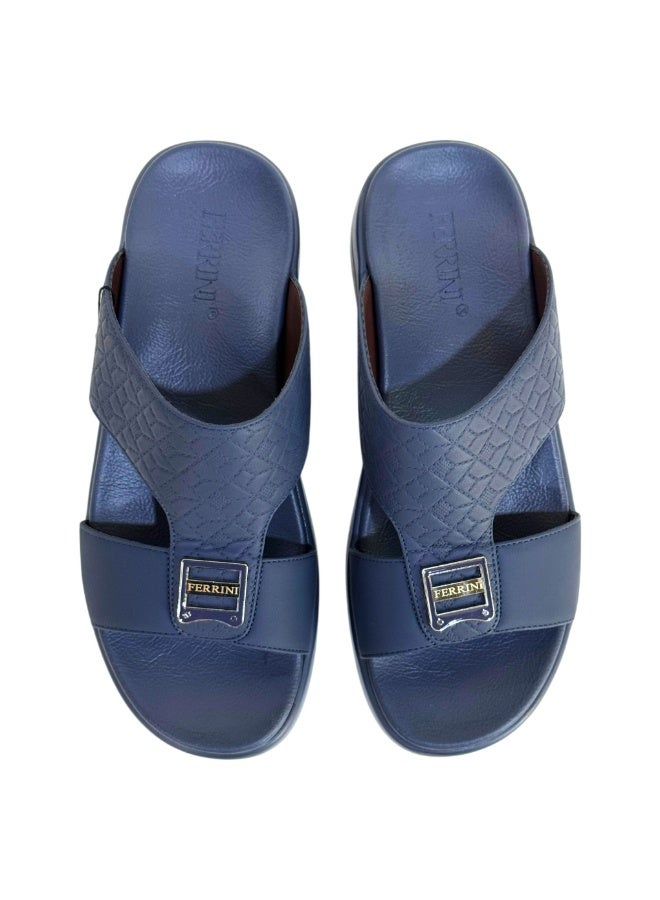 Ferrini Men’s Arabic Slipper Cross-Strap Slip-On Sandals – Faux Leather, Cushioned Footbed, PU Sole - Image 4