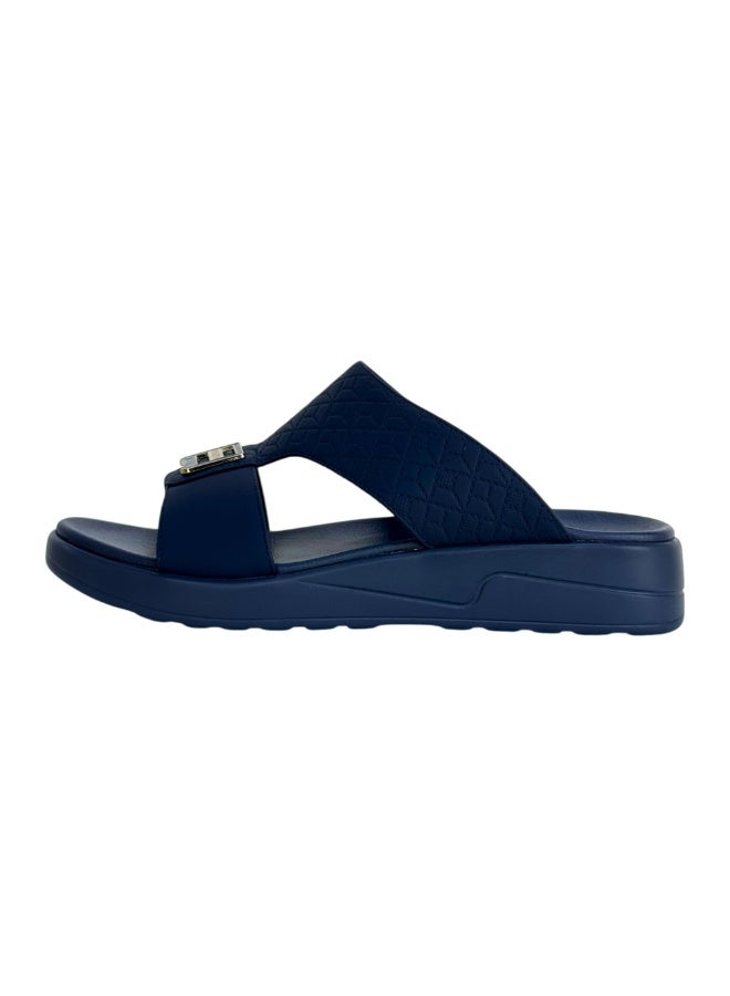 Ferrini Men’s Arabic Slipper Cross-Strap Slip-On Sandals – Faux Leather, Cushioned Footbed, PU Sole - Image 1