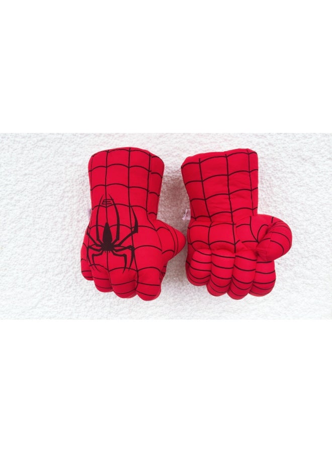 Green Fist Red Spider Plush Toys Children's Boxing Gloves Giant Soft Stuffed Dolls Plaything-Color:Black Spider 01 (single Price)-Height:Single Right Hand  - Image 1