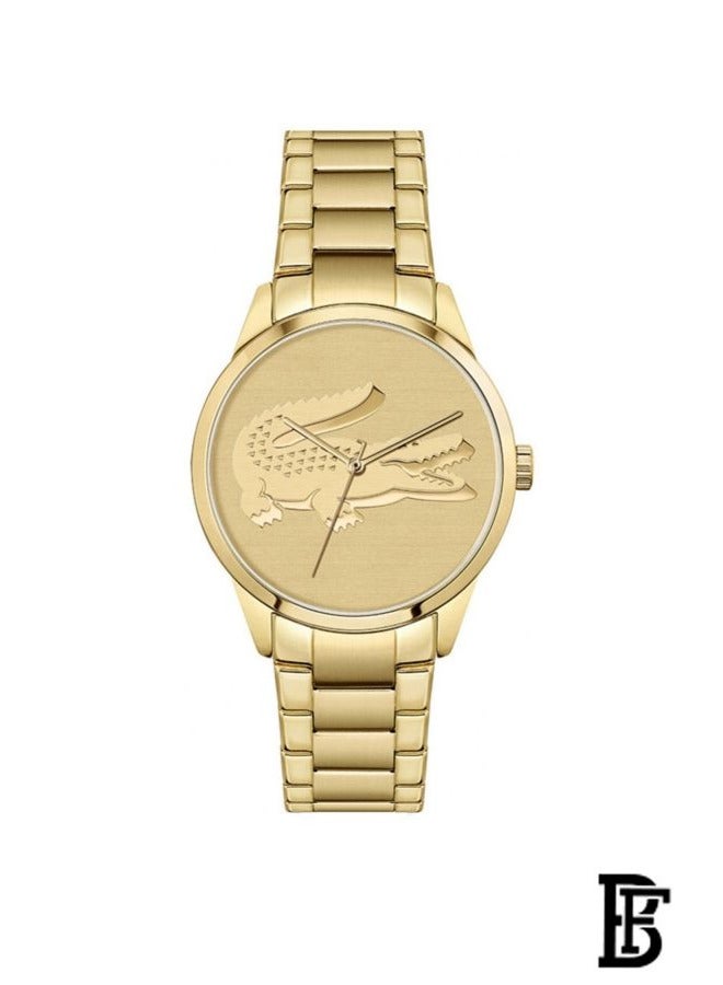 Lacoste CROCORIGIN WOMENS gold DIAL IONIC PLATED THIN gold STEEL Watch – 2001175 - Image 1