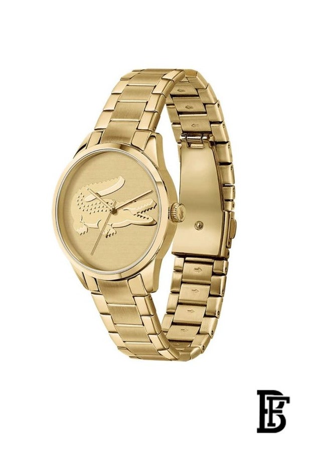 Lacoste CROCORIGIN WOMENS gold DIAL IONIC PLATED THIN gold STEEL Watch – 2001175 - Image 2
