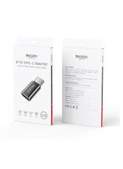 Yesido Yesido GS22 Aluminum Alloy Fast Data Transfer Lightning to Type-C OTG Adapter for iPhone iOS - Black  - Image 1