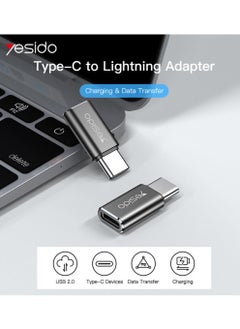 Yesido Yesido GS22 Aluminum Alloy Fast Data Transfer Lightning to Type-C OTG Adapter for iPhone iOS - Black  - Image 3