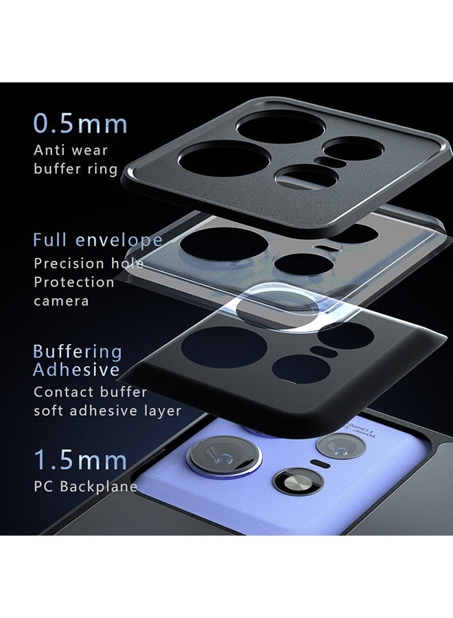 اليشمك Case for Motorola Edge 50 Pro, Frosted Translucent Back Protective Slim Phone Cover, Anti-Fingerprints,Anti-Fall Drop Protection,Shockproof Case for Motorola Edge 50 Pro (Black) - Image 5