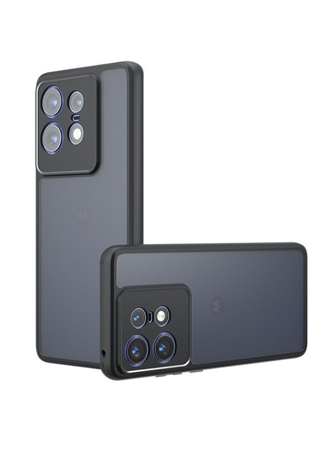 اليشمك Case for Motorola Edge 50 Pro, Frosted Translucent Back Protective Slim Phone Cover, Anti-Fingerprints,Anti-Fall Drop Protection,Shockproof Case for Motorola Edge 50 Pro (Black) - Image 1