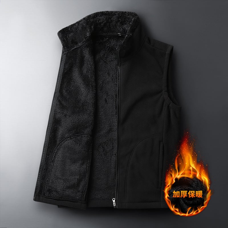 Men'S Vest Cotton Sports Vest Vest Vest For Middle-Aged And Elderly Dads Leisure Waistcoat Thickened Lamb Fleece - Image 5