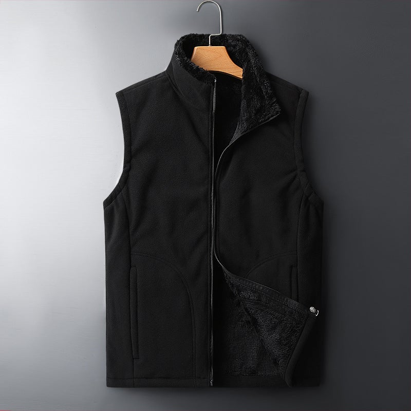 Men'S Vest Cotton Sports Vest Vest Vest For Middle-Aged And Elderly Dads Leisure Waistcoat Thickened Lamb Fleece - Image 1