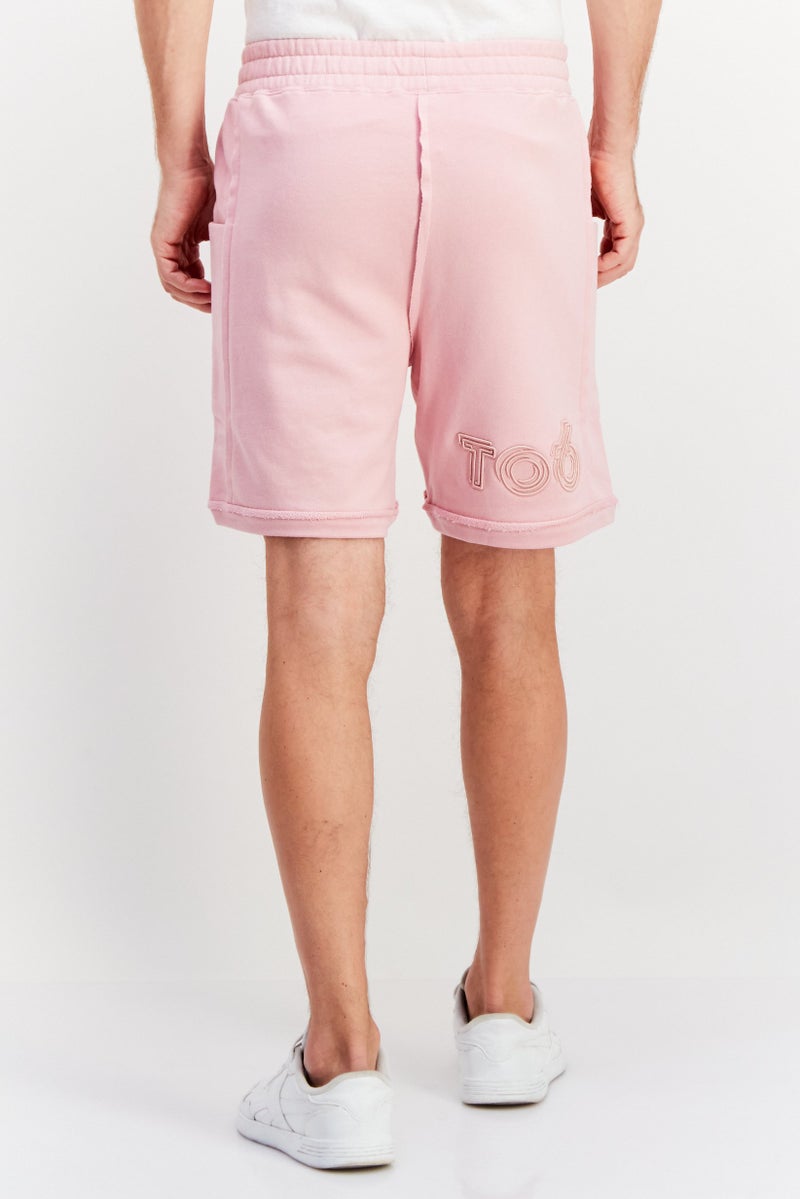 TRIBE OF 6 Men Plain Basic Shorts, Pink - Image 3