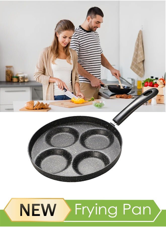 Generic - 4-Cup Non-Stick Egg Frying Pan, Pancake Pan and Healthy Egg Cooker Suitable for Gas Stove & Induction Cookware, Fast Cooking & Easy Clean, Durable Safe with Ergonomic Handle & Even Heat Distribution - Image 1