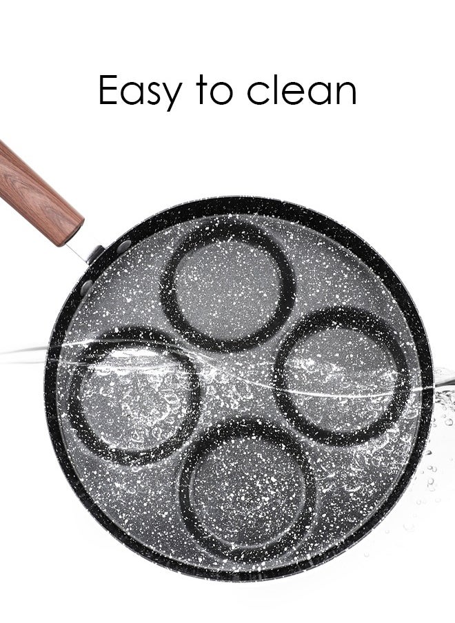 Generic - 4-Cup Non-Stick Egg Frying Pan, Pancake Pan and Healthy Egg Cooker Suitable for Gas Stove & Induction Cookware, Fast Cooking & Easy Clean, Durable Safe with Ergonomic Handle & Even Heat Distribution - Image 1