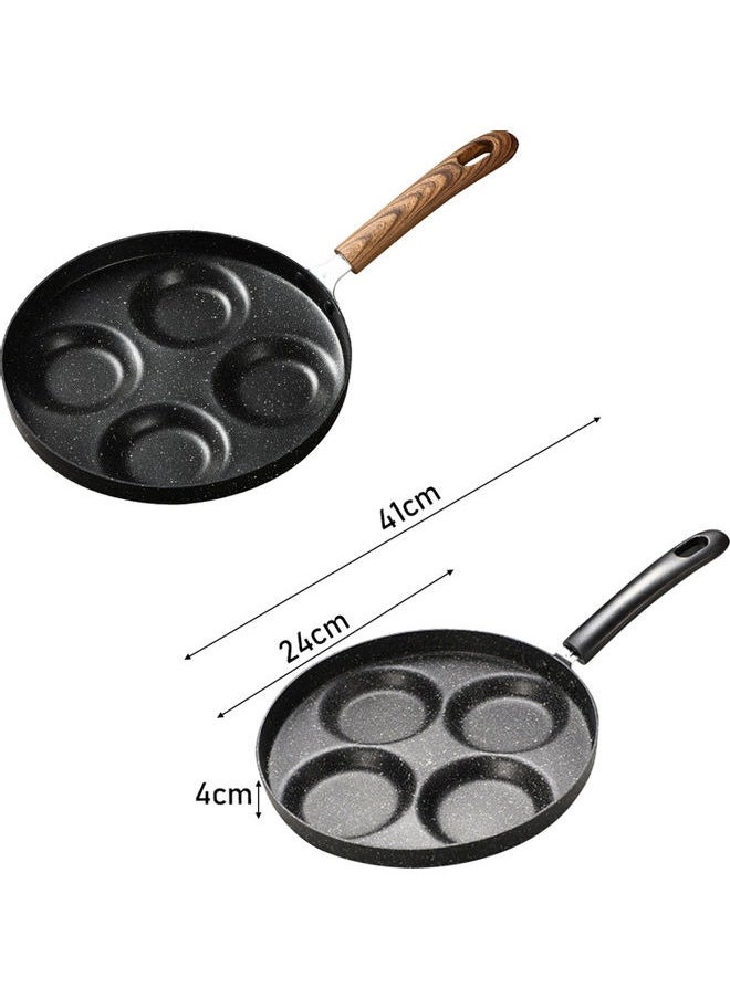 Generic - 4-Cup Non-Stick Egg Frying Pan, Pancake Pan and Healthy Egg Cooker Suitable for Gas Stove & Induction Cookware, Fast Cooking & Easy Clean, Durable Safe with Ergonomic Handle & Even Heat Distribution - Image 1