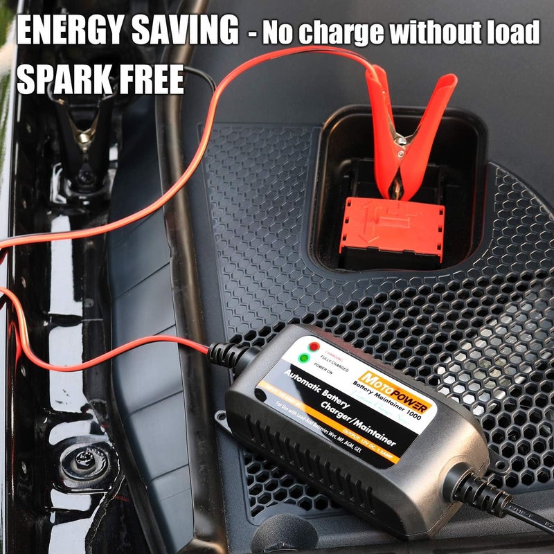 موتوباور شاحن بطارية أوتوماتيكي من ماركة MOTOPOWER، طراز MP00206A، بجهد 12 فولت وقدرة تشغيلية 1.5 أمبير، مناسب للسيارات والدراجات النارية والمركبات الريفية ومركبات التخييم (RVs) والرياضات القوية والقوارب وغيرها، يعمل على الحفاظ على أداء البطاريات ويساعد في تمديد عمرها الافتراضي. - Image 3