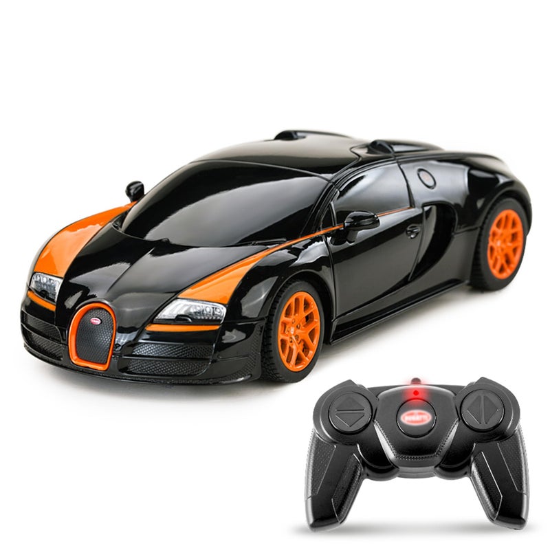 BEZGAR Bugatti Toy Car  Officially Licensed Bugatti Grand Sport Vitesse Remote Control Car124 Scale Sport Racing Toy Car Model Vehicle for Kids Adults Girls and Boys 47000 Black - Image 3