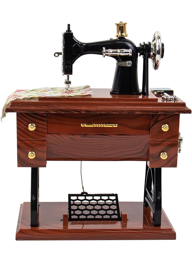 إيروريكس آلة خياطة على شكل صندوق موسيقى صغير عتيق هدية عيد ميلاد ديكور طاولة - Image 1