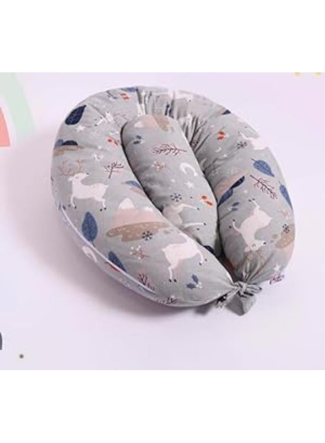 Multipurpose Feeding Pillow, Breastfeeding Pillow for Breastfeeding and Bottle Feeding, Baby Nursing Pillows, Bed C-shape Pillow and Baby Lounger for Newborn_multicolor - Image 2