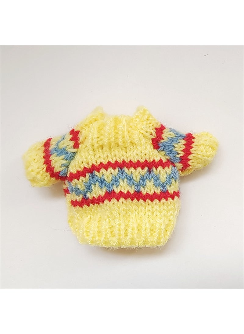 Trendy Labubu Doll Clothes Sweaters Scarves Yellow red and blue pattern sweater one piece 