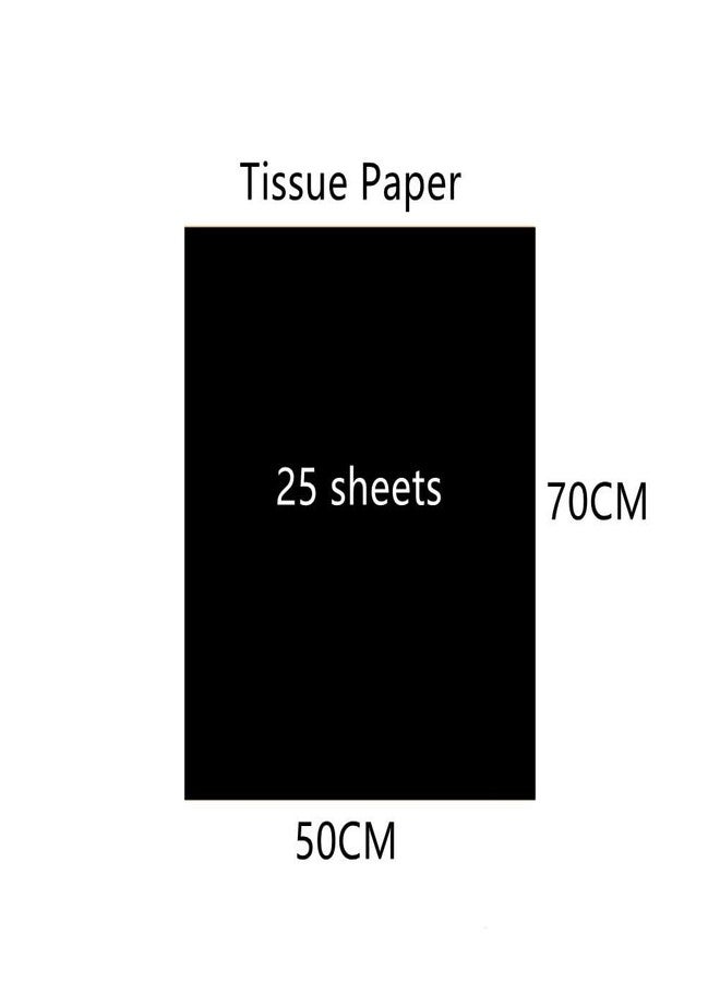 MORANTI Black Bulk Tissue Paper Gift Wrap 25 Sheets 19.7" x 27.5" for Birthday Wedding Graduate Gift Bags Holiday Party Wrapping Gift Paper DIY Arts Crafts Shredded Filler - Image 3