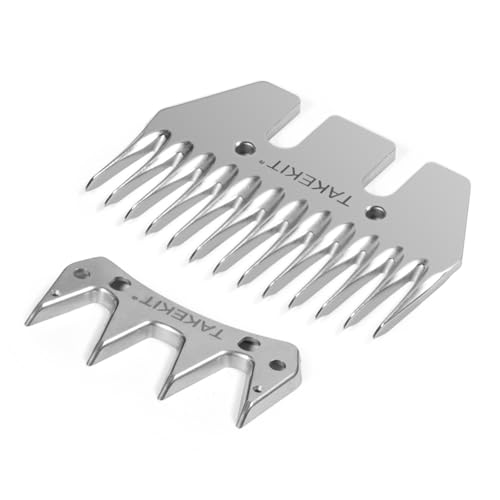 TAKEKIT Sheep Shears Wool Clippers Universal Replacement Blades, Shearing Comb and Cutter Blade Set, Stainless Steel Straight 13-Teeth - Image 2